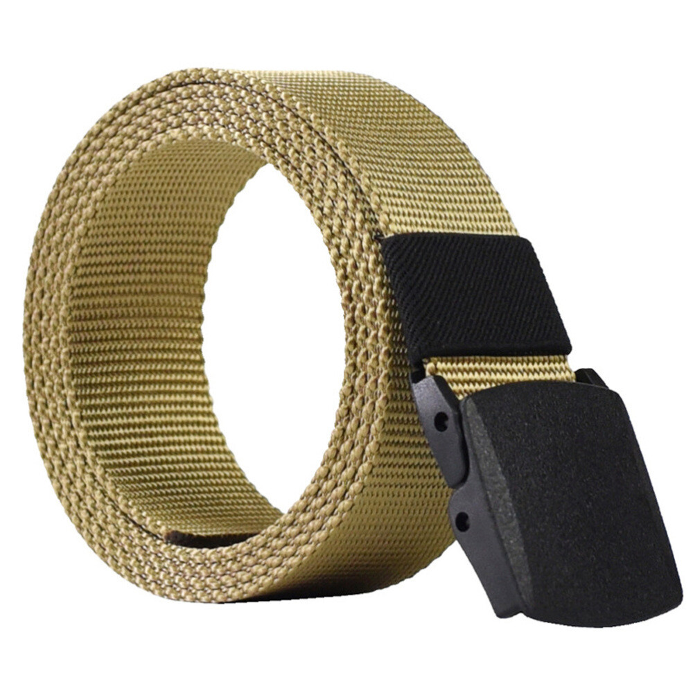 Mens Outdoor Sports Waistband Canvas Belt Military Canvas with Plastic Buckle