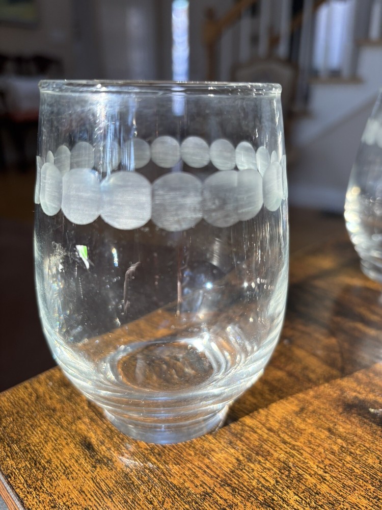 Set Of 8 Vtg. Tempo Libbey Roly Poly Mod Retro Dot Glasses