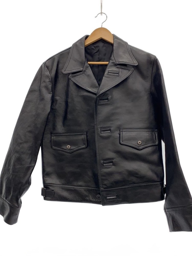 Leather Jacket Blouson/M/Cowhide/Blk 3110