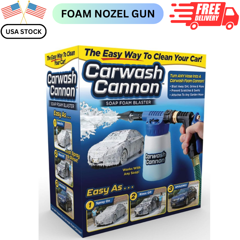 Nozzle Spray Car Wash Gun Cannon Soap Foam Dirt Dust Blaster Hose Thick Sprayer
