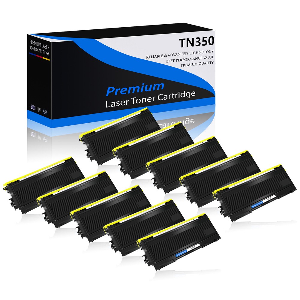 10-Pack TN350 Black Toner Cartridge for Brother Intellifax 2820 2850 2910 2920