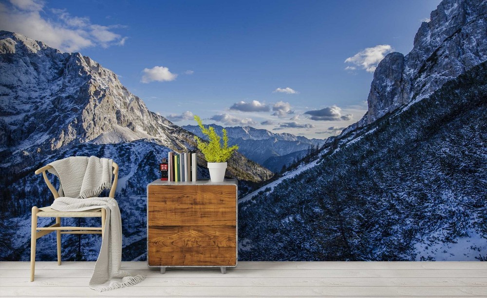 3D Mountain Winter Landscape Wall Murals Wallpaper Murals Wall Sticker