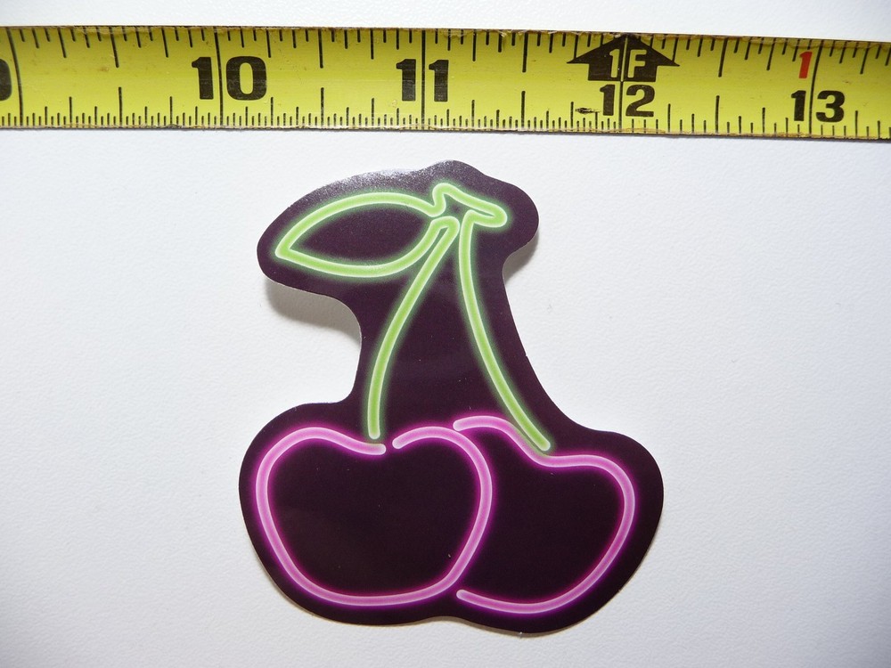 NEON DECAL STICKER CHERRIES LAPTOP FUNNY CUTE DECORATION