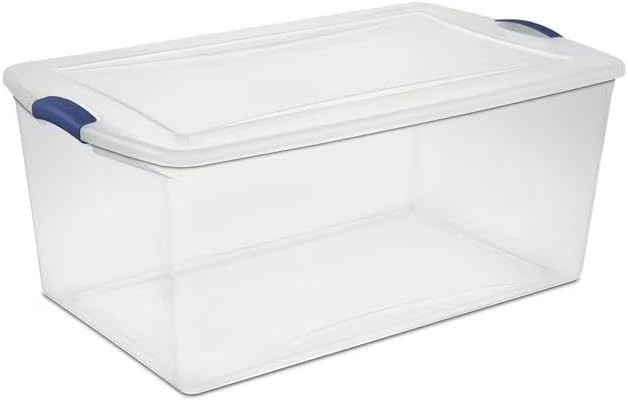 105QT Clear Latch Storage Bin with Durable Lid for Organization