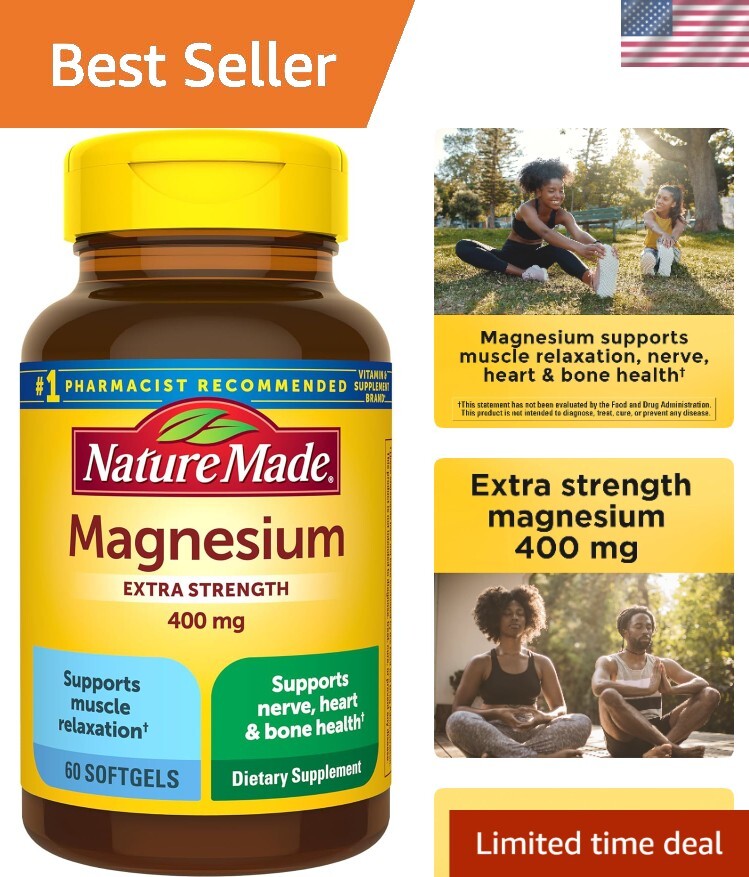 Healthy Bone, Heart & Muscle Support – Extra Strength Magnesium Oxide 400 mg