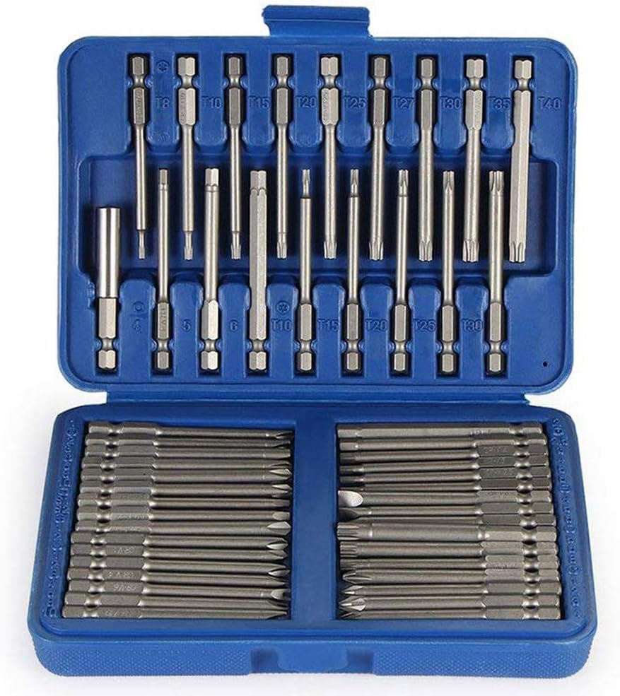 50-Piece Extra Long Magnetic Screwdriver Bit Set with Security Bits