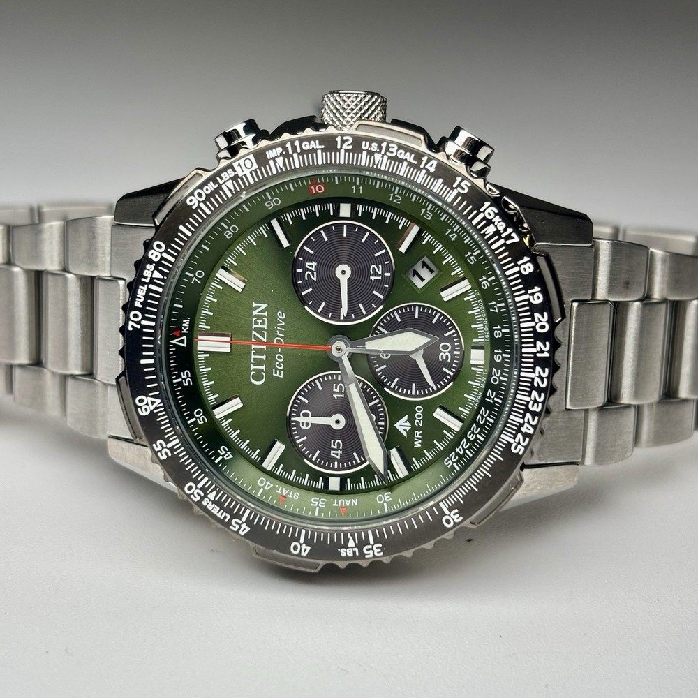 CITIZEN Promaster Navihawk Green Dial Stainless Steel Men's Bracelet CA4664-60W