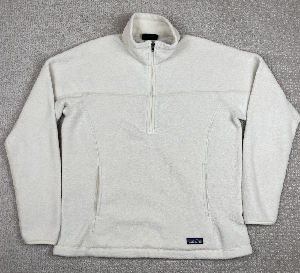 VTG Y2K Patagonia Synchilla Marsupial 1/2 Zip Fleece Jacket Womens XL White