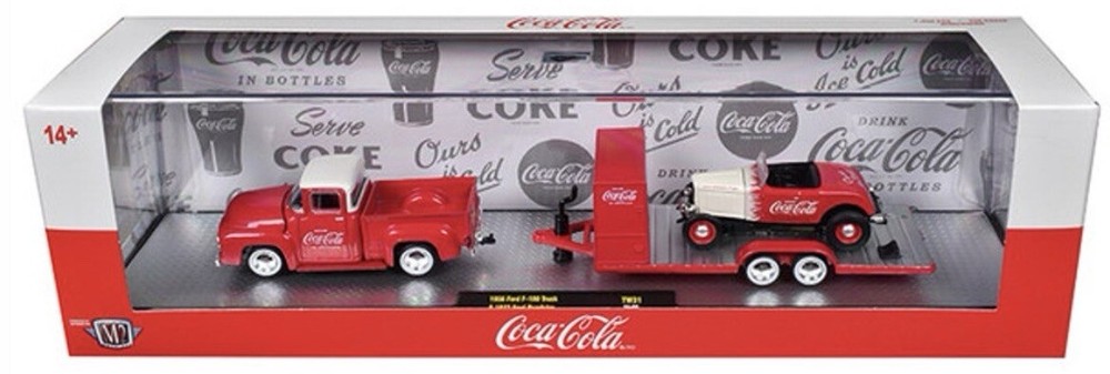 M2 MACHINES AUTO HAULERS 1956 FORD F100 TRUCK & 1932 FORD ROADSTER COCA-COLA