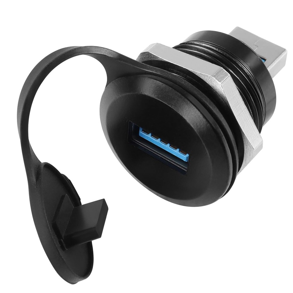 USB 3.0 Male to Female Threaded Adapter 5Gbps Round Plug to Socket