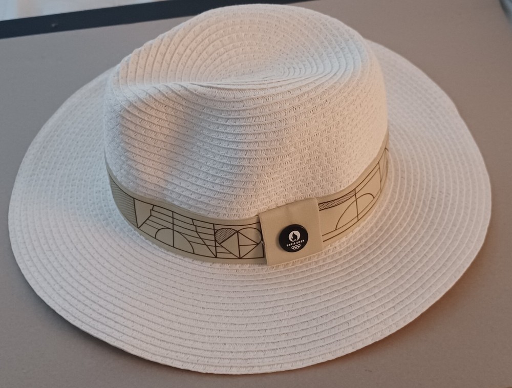 Paris Olympic Hospitality Hat Woven Grass White Rare NWT Limited