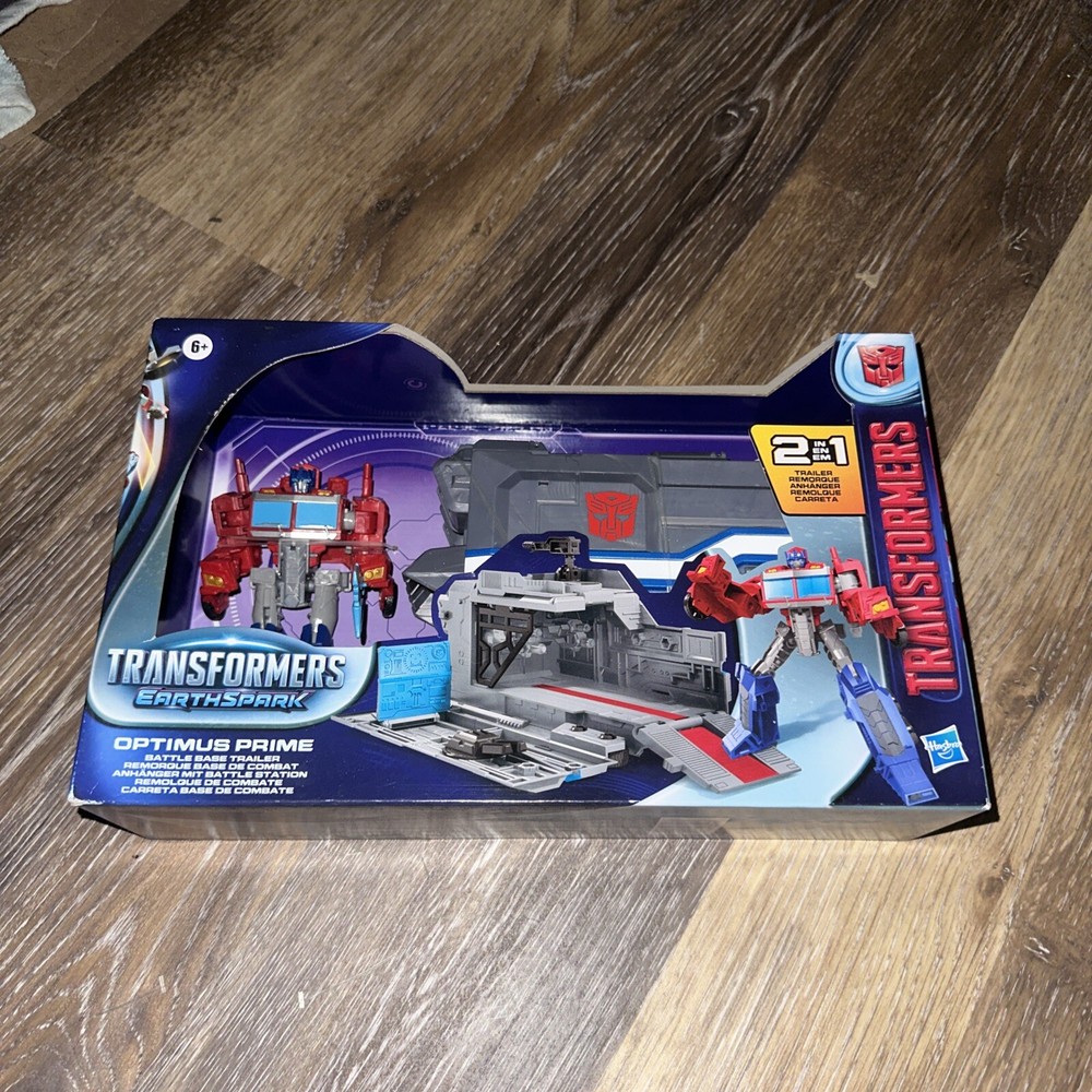 Transformers EarthSpark Optimus Prime Action Figure with Battle Base Trailer