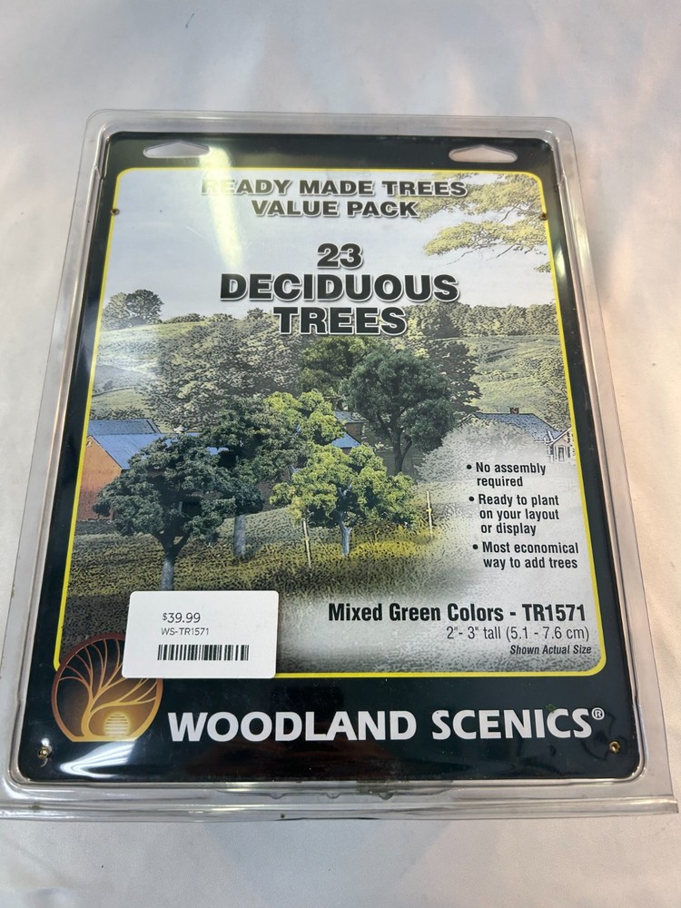 Woodland Scenics TR1571 Ready Made Trees Value Pack, 23 Deciduous Trees