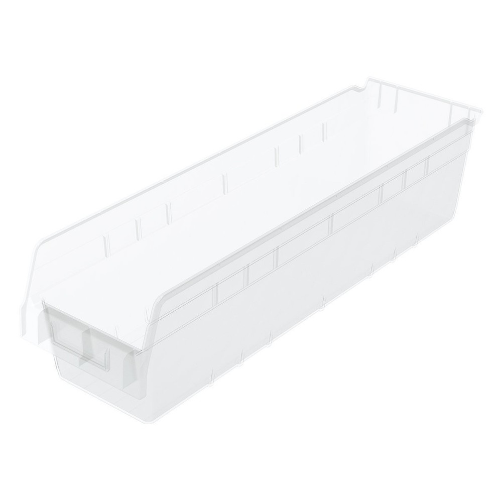 Clear Plastic Nesting Storage Bins 24x6x6 10-Pack Organizer Set