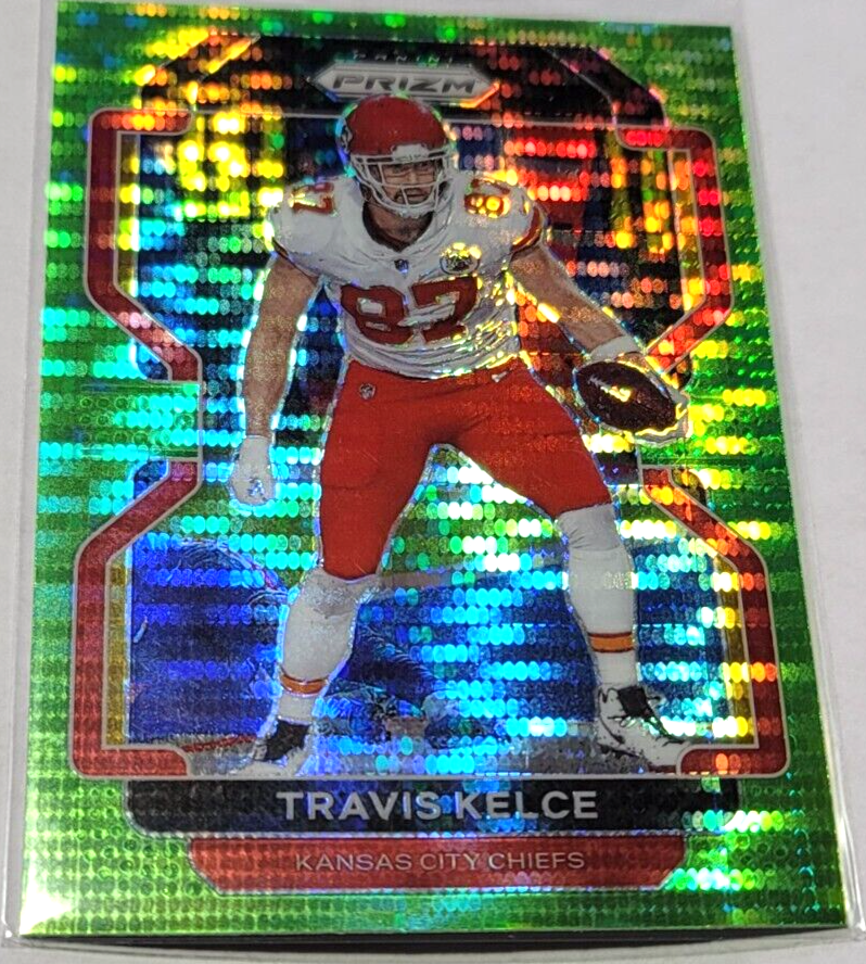 2021 PANINI PRIZM GREEN PULSAR TRAVIS KELCE #189 CHIEFS