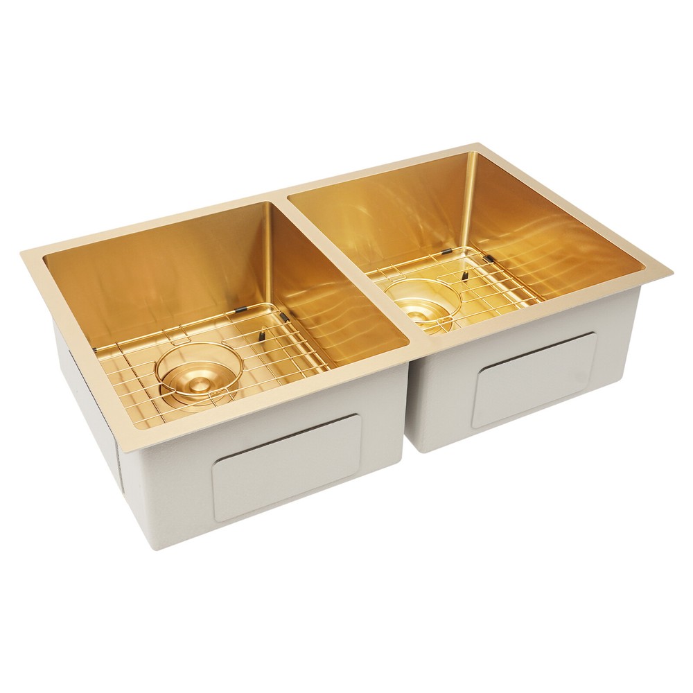 31-Inch Stainless Steel Undermount Double Bowl Kitchen Sink with Modern Workstation