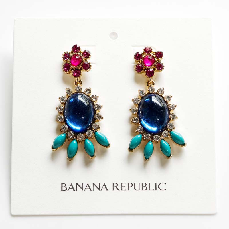Boho Floral Drop Earrings for Women by Banana Republic - Chic Party & Vacation Jewelry