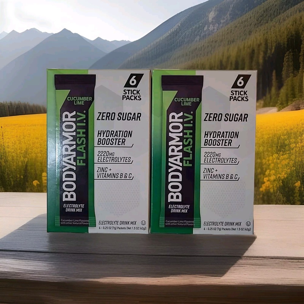 BODYARMOR Flash IV Electrolyte Cucumber Lime Zero Sugar Drink Mix 12 Stick Packs