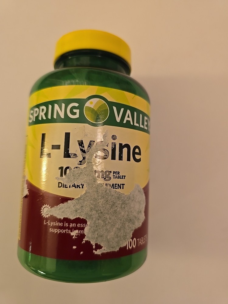 Spring Valley L-lysine Tablets 1000 mg 100 Tablets Fresh Stock Free Shipping
