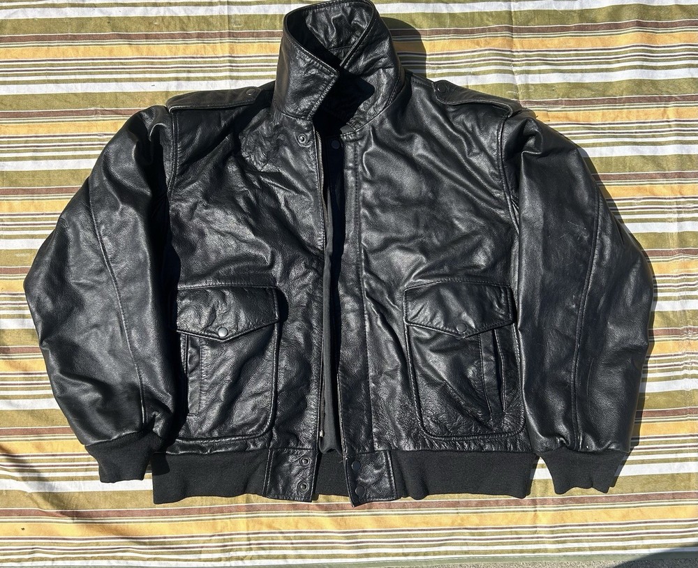 Men's Leather Bomber Jacket