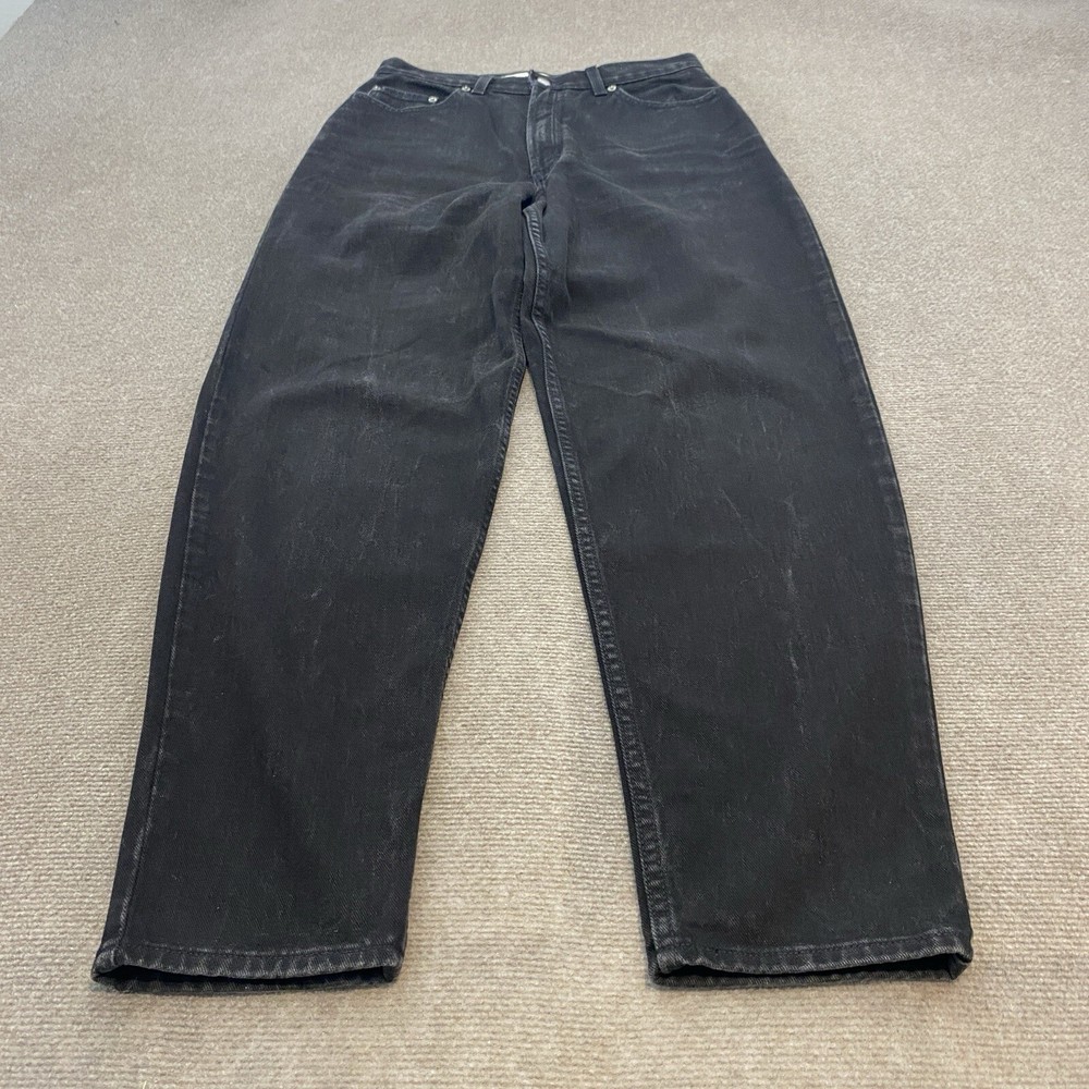Vtg 90s Y2K GAP High Waist Baggy Black Jeans Women 10 Regular Reverse Tapered