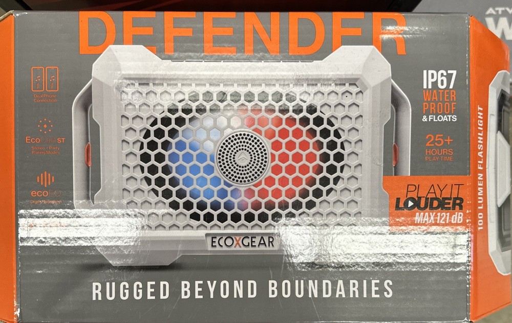 EcoXGear GDI-EXDFNR08 Defender 100W Waterproof Wireless Speaker - White