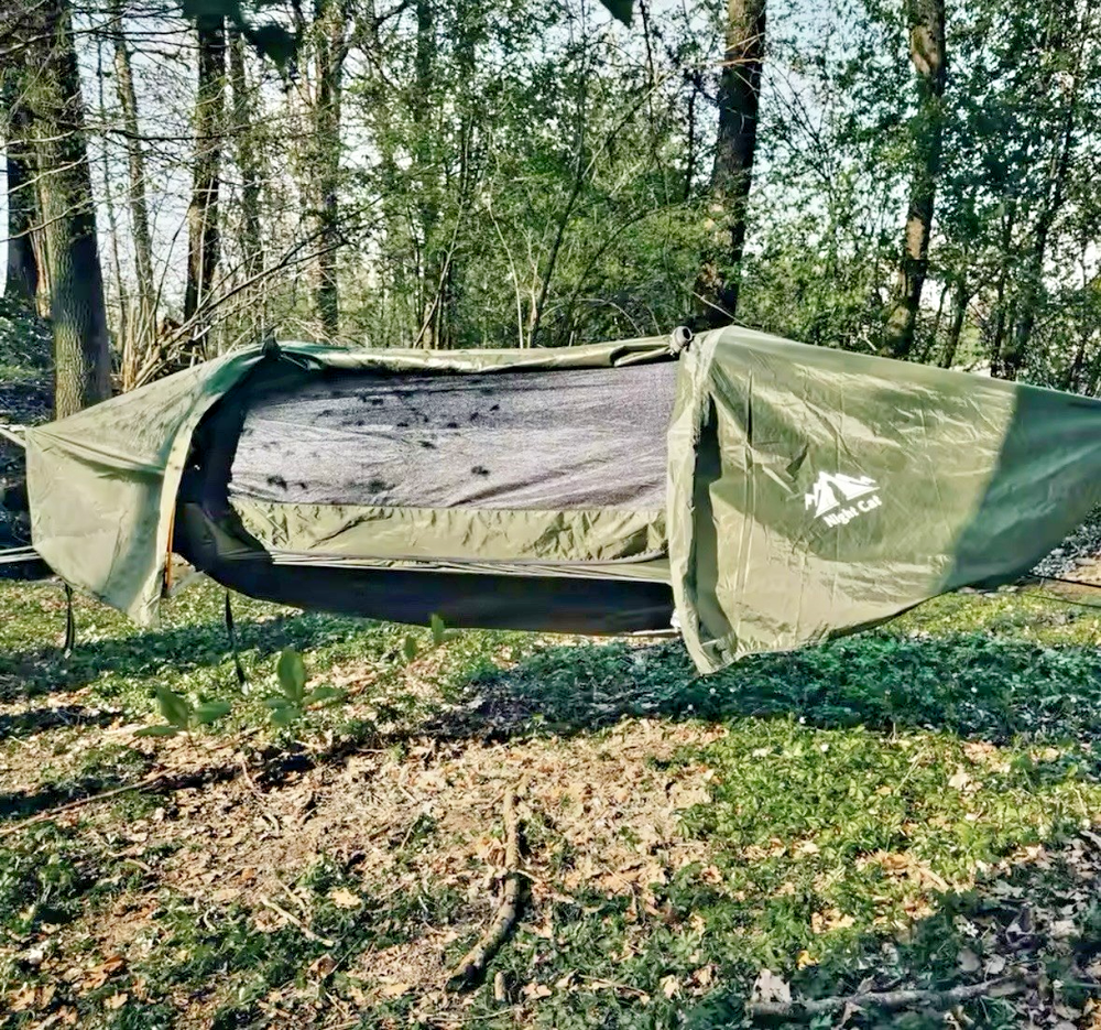 Lay Flat Hammock Tent wi Rain Fly + Bug Net Camping Hiking Swing Hanging Bed