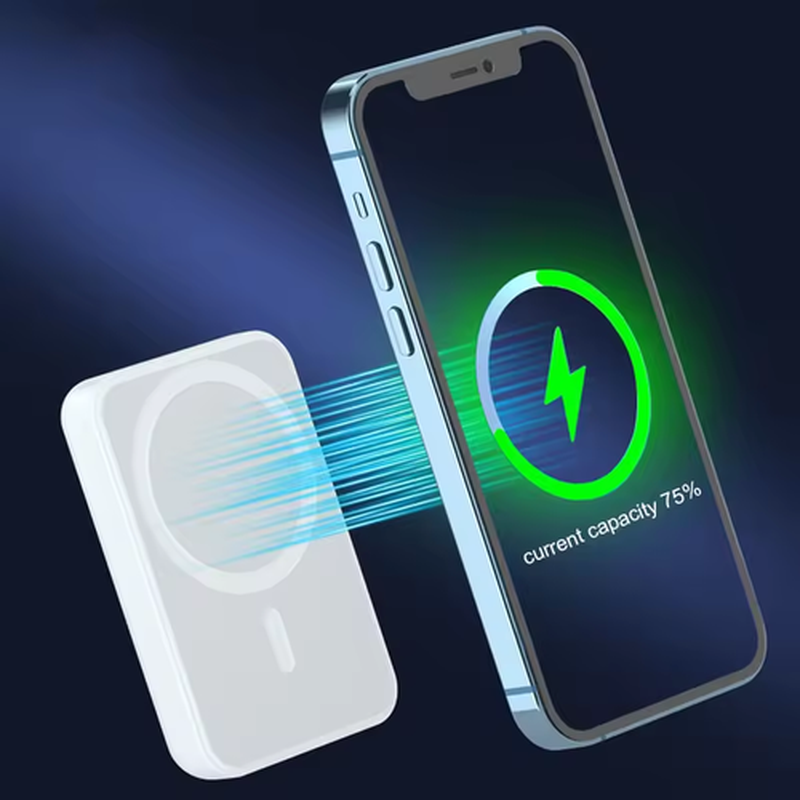 Magnetic Wireless Power Bank with Solar Charging and USB-C Port