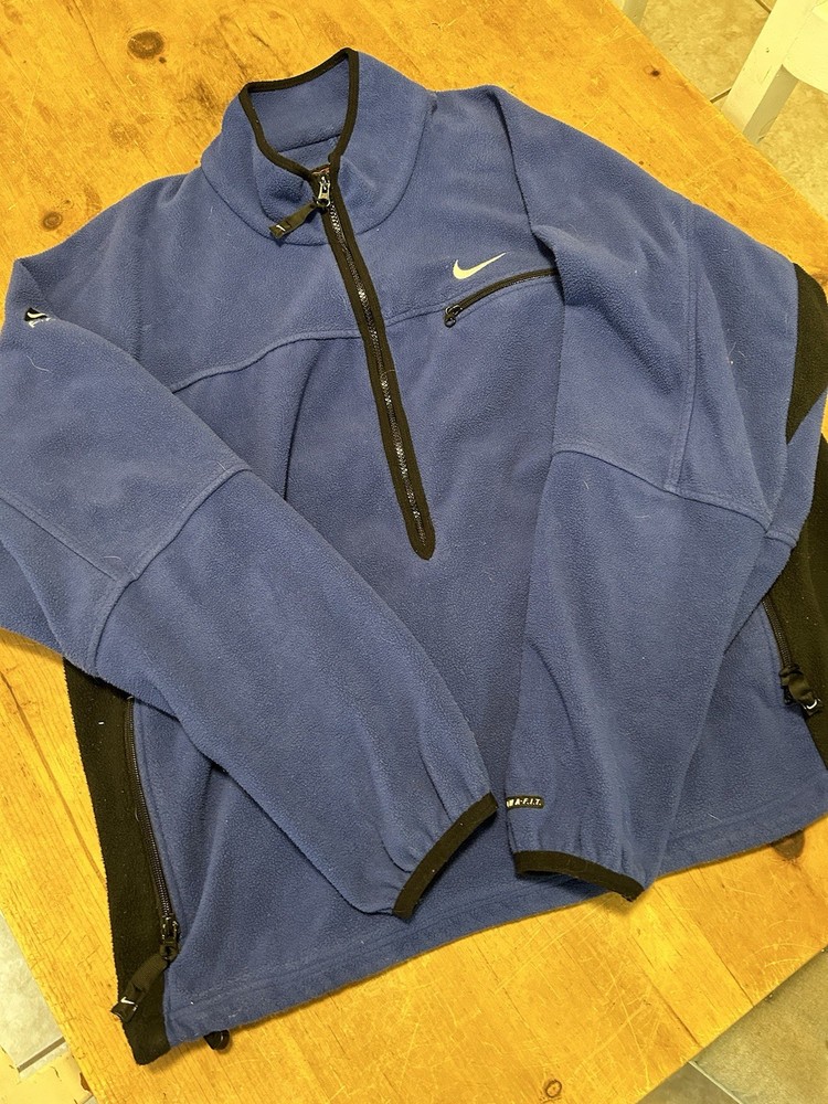 Vintage 1997 Nike ACG Blue 1/2 Zip Pullover Fleece Jacket Therma Fit Men XL