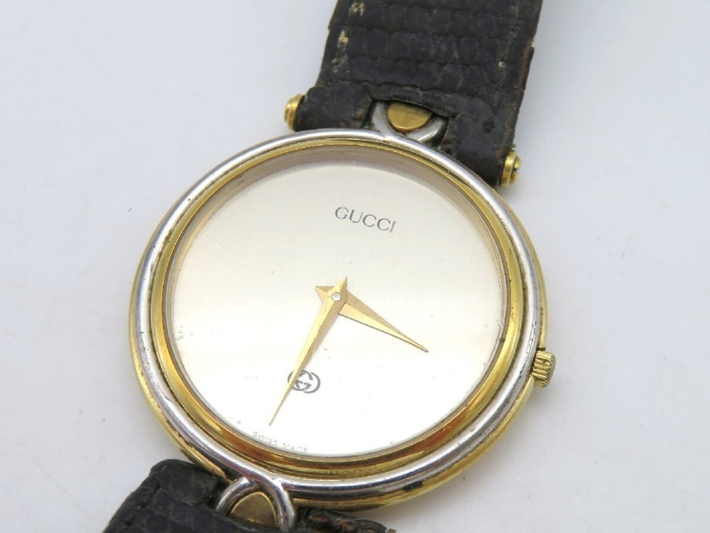 Vintage GUCCI 4500L Gold Dial Women's Quartz Watch Japan Used Working