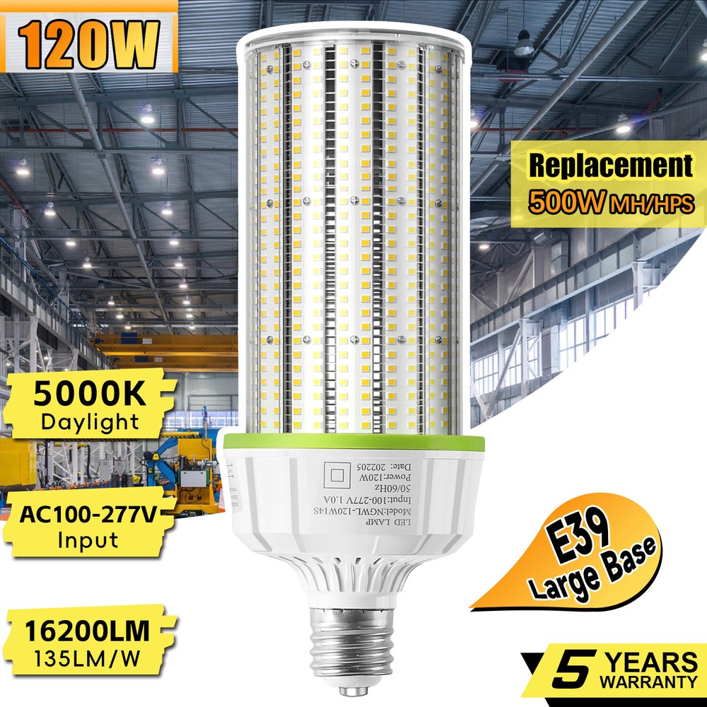 120W LED Corn Bulb Cob Light With E39 Mogul Base Replacement 500 Watt MH/HID/HPS