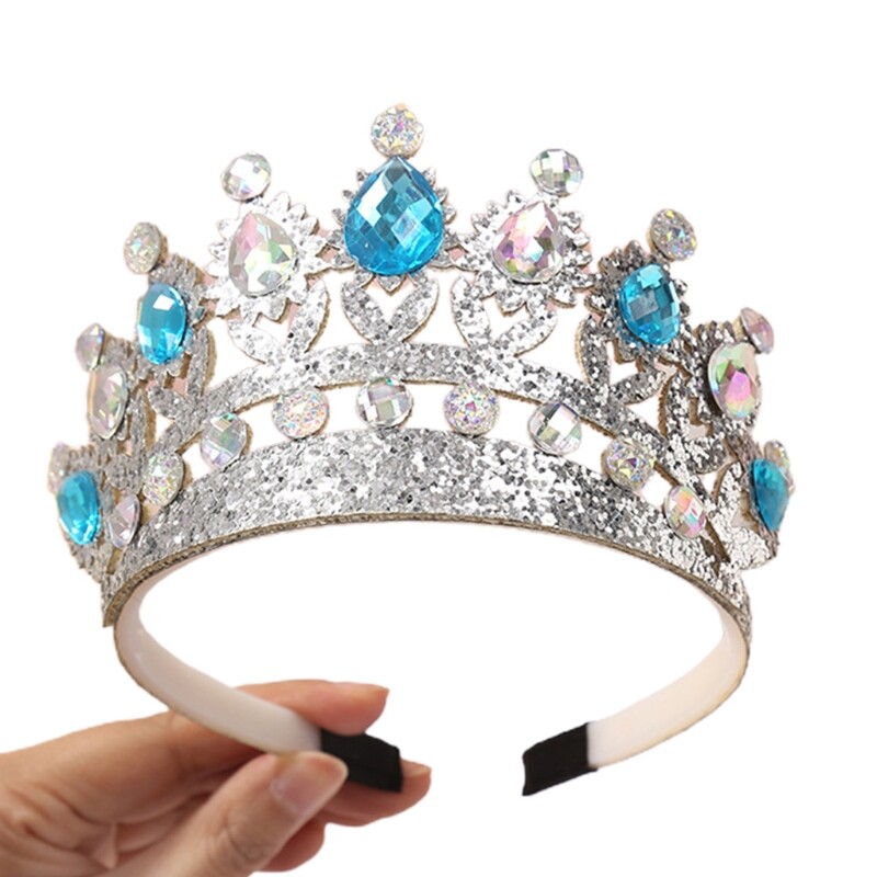 Glitter Crystal Hair Hoop with Rhinestones for Women Birthday Party