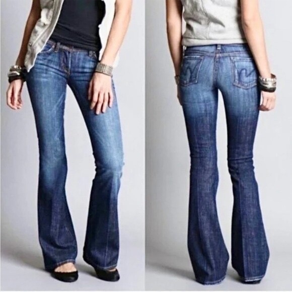 Citizens of Humanity Low Rise Flare Jeans Size 28 Medium Wash Women's Denim