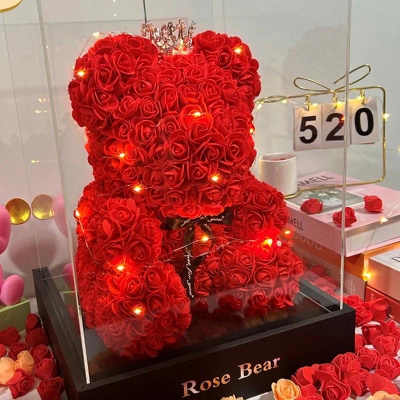 artificial Flower Eternal Rose Teddy Bear  Mom Mother's Day Birthday Valentine
