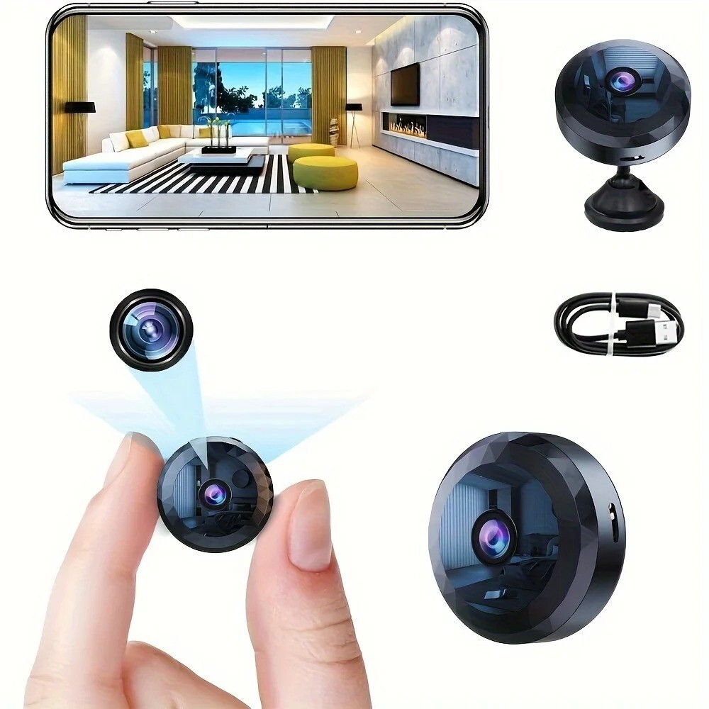 App-Controlled Wireless Mini WiFi Security Camera with Motion Detection and Night Vision