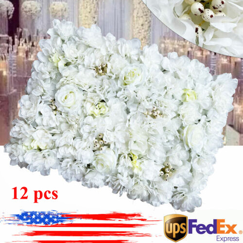 12* Artificial Flower Wall Panel Wedding Backdrop Event Party Flower Wall Panel