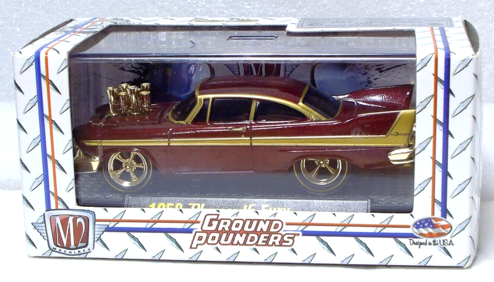 M2 Machines Gold Chase Ground Pounders 1958 Plymouth Fury 1:64 Diecast
