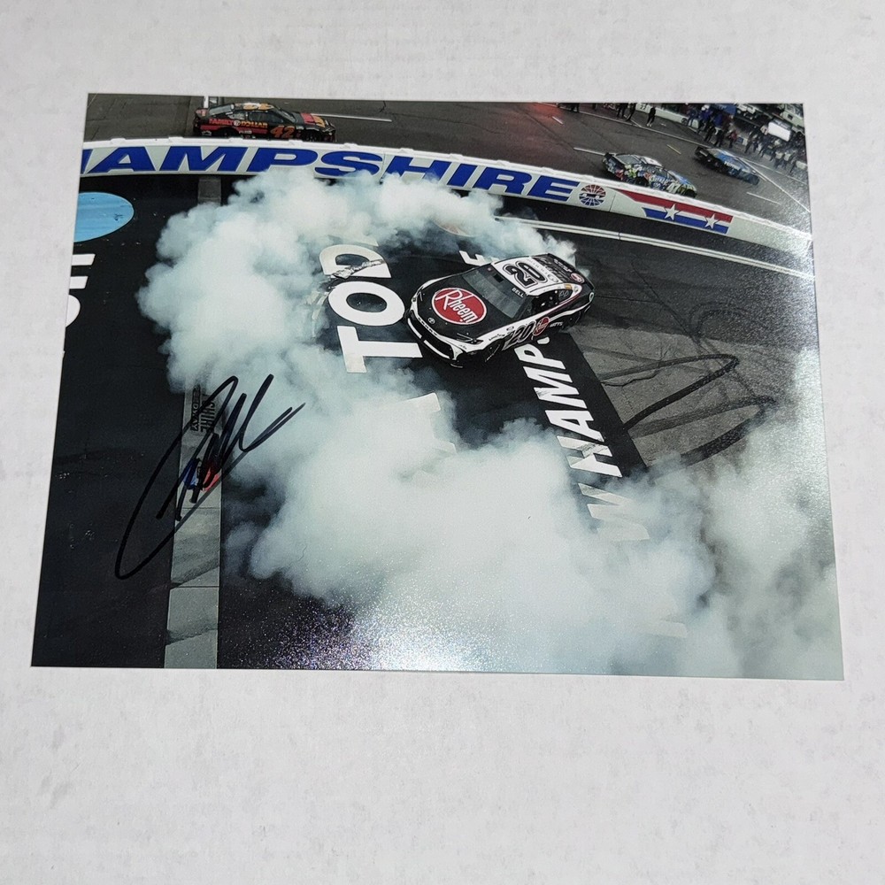 Christopher Bell NEW HAMPSHIRE VICTORY BURNOUT 8x10 NASCAR autographed photo