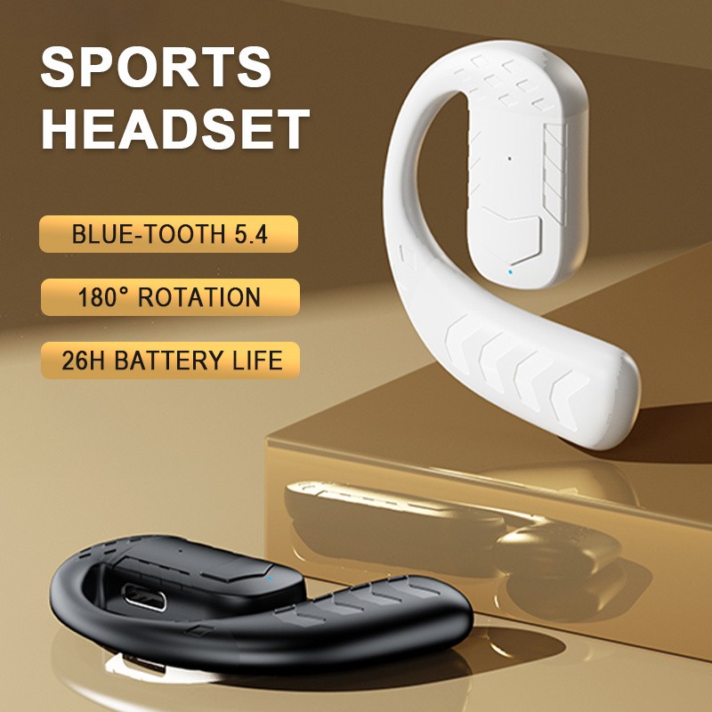 Wireless Bluetooth 5.4 Sports Headphones with 180° Swivel for Left or Right Wear