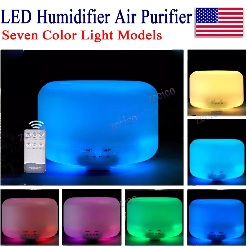 Essential Oil Diffuser 500ML Aromatherapy Diffuser Mist Humidifiers 7 Color LED
