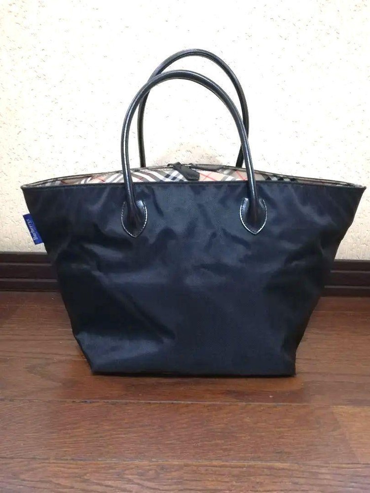 Burberry London Blue Label Tote Bag Black Nova Check