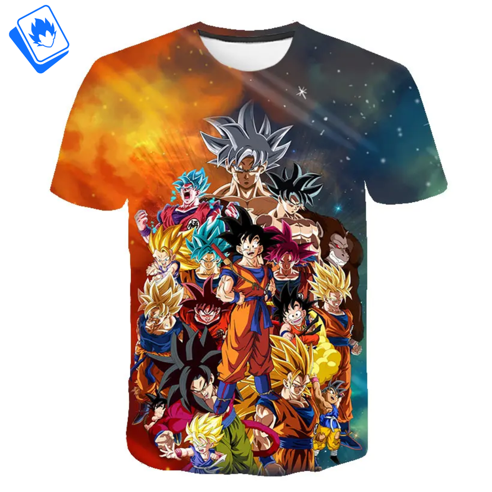 Dragon Ball Goku All Transformations Graphic Tee for Men