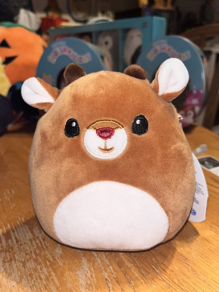 Squishmallow RUDOLPH THE RED NOSE REINDEER 5 In Plush Kellytoy NEW W TAGS