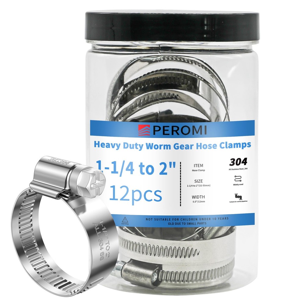 12PCS Heavy Duty Hose Clamps Stainless Steel 304,1-1/4