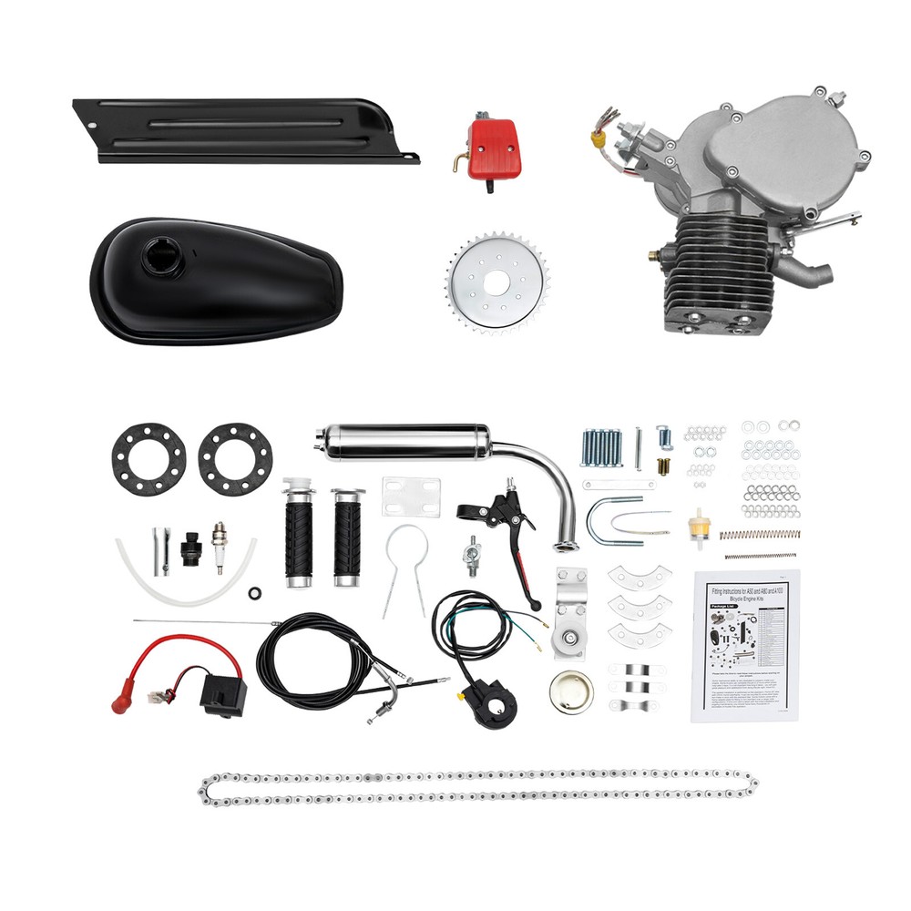 Full Set 100CC Bicycle Motorized 2-Stroke Gas Petrol Bike Engine Motor Kit CDI
