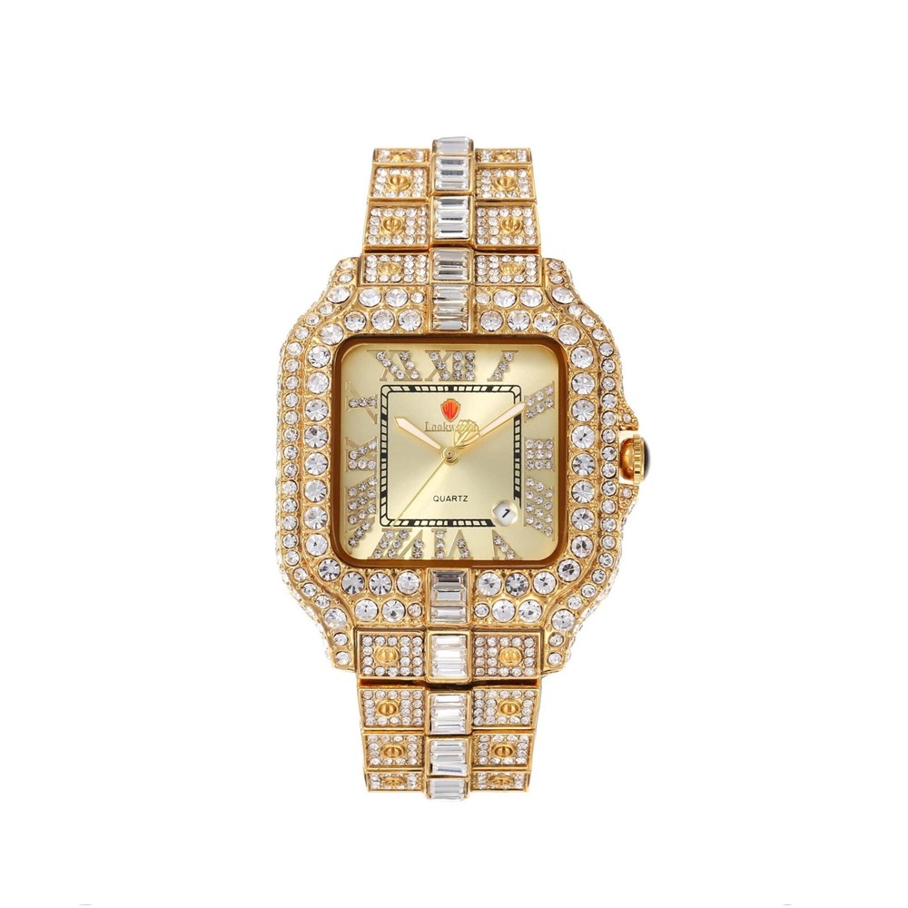 LOOKWORLD Luxury Gold Quartz Watch Water Resistant Stylish Timepiece