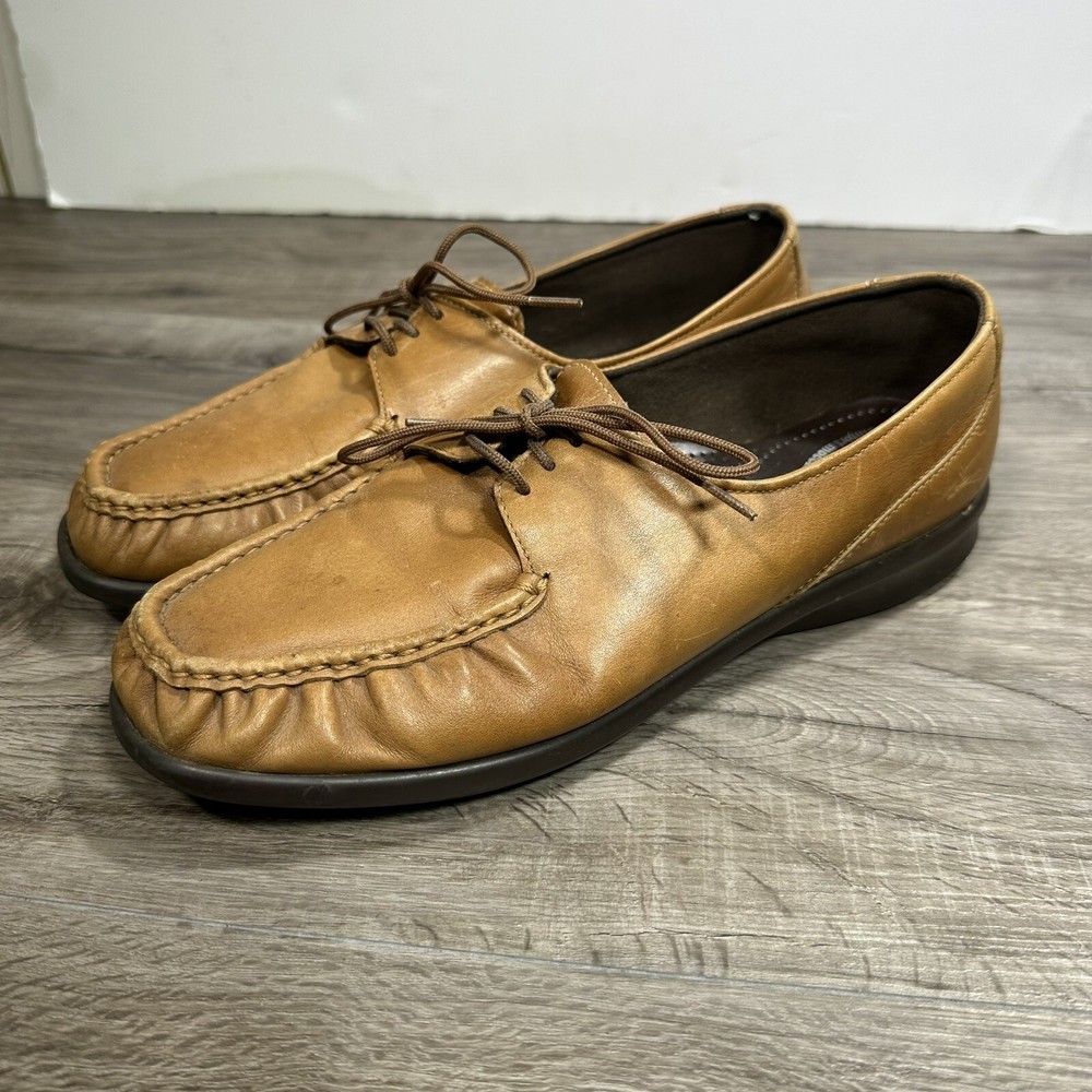 SAS Womens Tan Brown Siesta Genuine Handsewn Lace Up Shoes Size 10 Nurse Teacher
