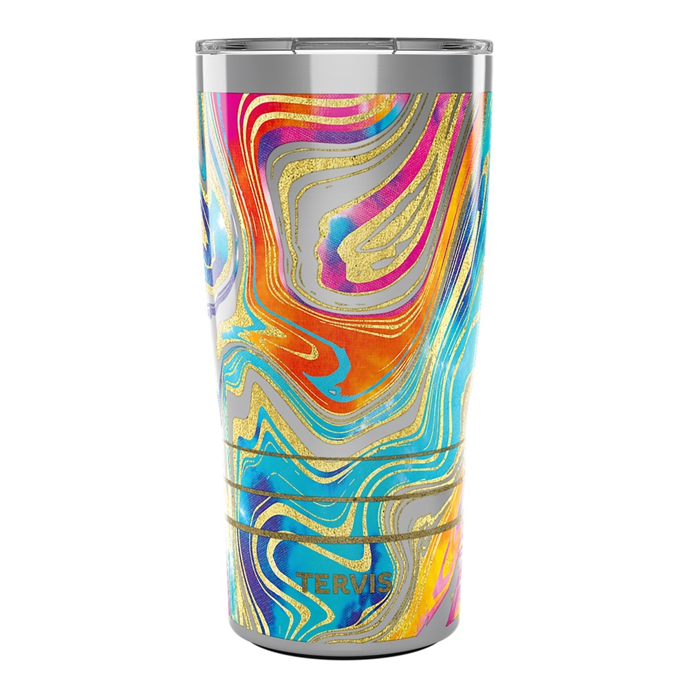 Vaso aislante brillante Tie Dye Swirl, 20 oz, acero inoxidable