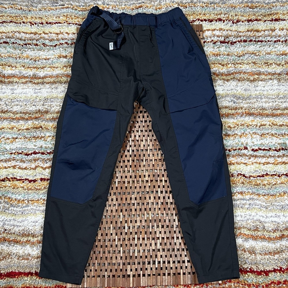 Nike Tech Pack Pants Joggers Navy Woven Belted Tapered Cargo Gorpcore Y2K Black