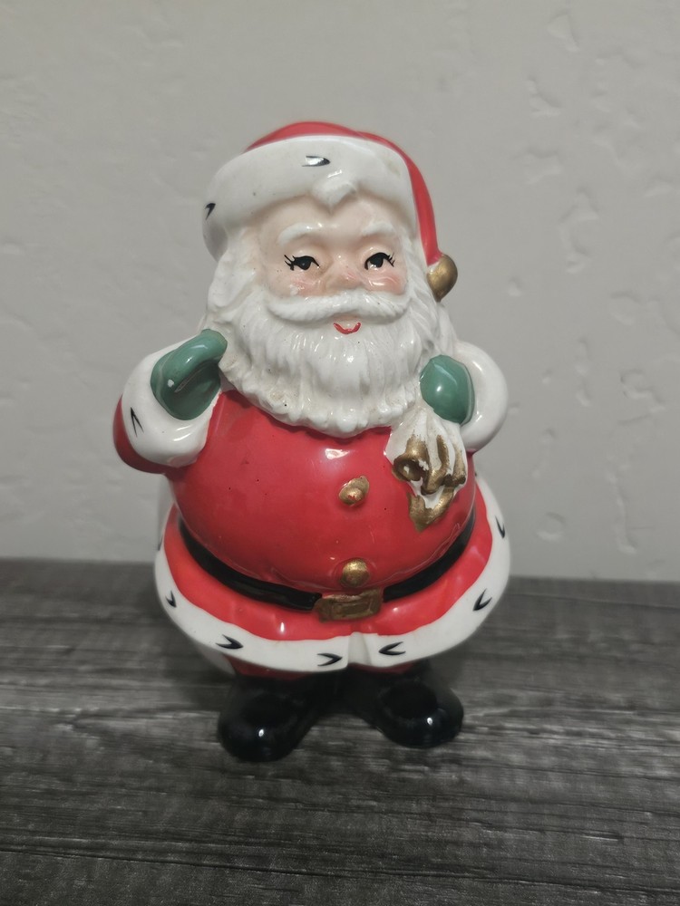 Vintage Lefton CERAMIC Santa Claus Planter CS3404 Ceramic 5” SH2